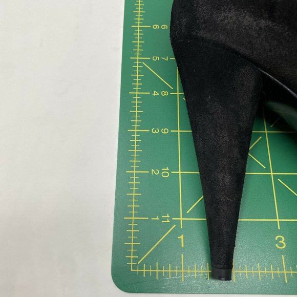 Christian Dior Dress Boots 38.5 8 Black Suede Bow Round Toe Party High Heel Shoe - Picture 8 of 11